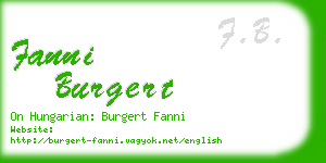 fanni burgert business card